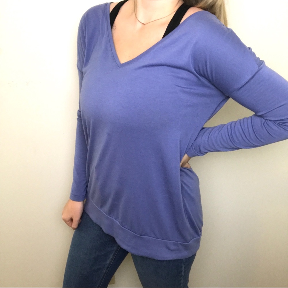 Aerie Oversized Purple Long Sleeve Tee